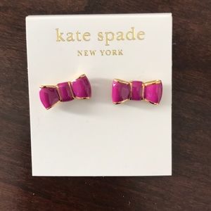 Magenta Kate spade bow earrings